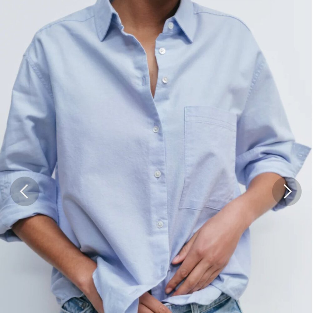 AYR The Deep End Shirt in Oxford Blue - Size Small